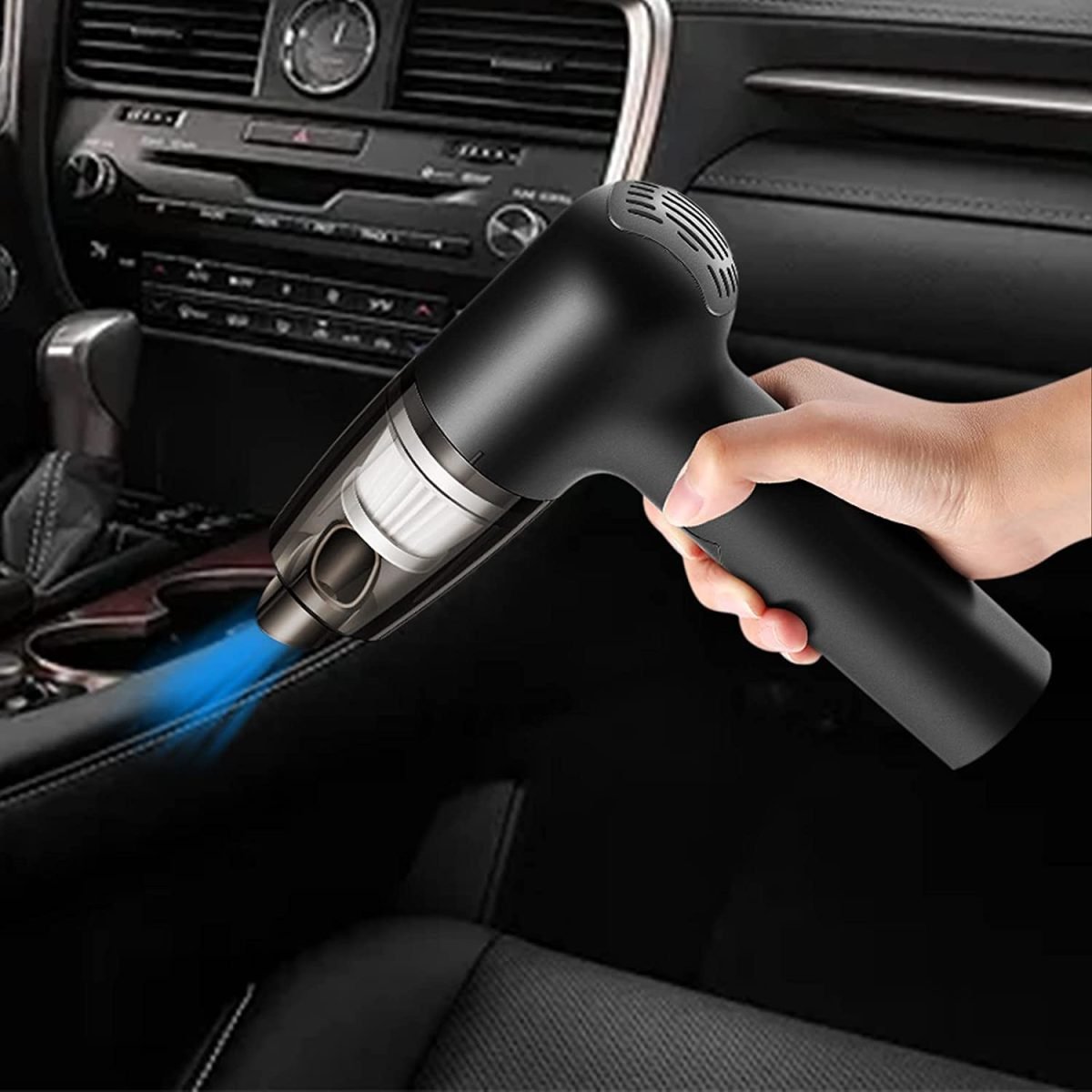 Cordless, foldable and rechargeable portable vacuum cleaner for car and home, 6000 Pa /120W -12V - Model/YJ-111 - Image 5
