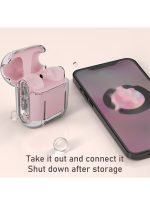 Sport Air-pods , touch screen, water resistant, LED screen, and digital indicator V5.3 / Model AIR 32 - Pink Color - Image 3