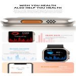 ⁦ساعة سمارت HW8 برو ماكس  تعمل باللمس شاشة 2.02 بوصة HD عالية الدقة مزود بتقنية NFC ومقاومة للماء - موديل HW8 برو ماكس/ لون وردي⁩ - الصورة ⁦7⁩