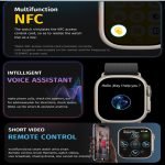 ⁦ساعة سمارت HW8 برو ماكس  تعمل باللمس شاشة 2.02 بوصة HD عالية الدقة مزود بتقنية NFC ومقاومة للماء - موديل HW8 برو ماكس/ لون وردي⁩ - الصورة ⁦6⁩