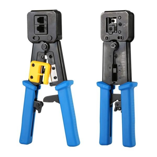 أداة تجعيد كابل مع قاطع أسلاك مدمج بها RJ11 - RJ12 - RJ45 - CAT3- CAT5E - CAT6   / موديل EZ