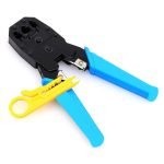 أداة تجعيد كابل مع قاطع أسلاك مدمج بها - 3 في واحد - 8P8C - RJ45 -  6P6C - RJ12 - RJ11 - 6P4C - 4P4C - 4P2C  / موديل HT-315
