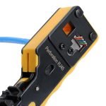 ⁦أداة تجعيد كابل مع قاطع أسلاك مدمج بها - RJ45 - CAT5 - CAT6 - CAT7  / موديلHT-7088 - لون اصفر⁩ - الصورة ⁦2⁩