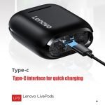 ThinkPlus Bluetooth 5.0 Touch Air Pods with HD Microphone. 250 mAh battery. HD stereo sound / Model LP2 - Black Color - Image 5