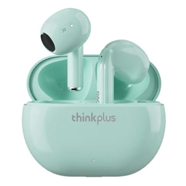 ThinkPlus Bluetooth 5.0 Touch Air Pods with HD Microphone. 250 mAh battery. HD stereo sound / Model XT93 - Blue Green Color