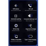 ⁦ThinkPlus ايربودز بلوتوث 5.0 تعمل باللمس مزودة بميكروفون عالي الدقة. بطارية 250 مللي امبير. صوت استيريو HD  / موديل LP12  - لون ابيض * بيج⁩ - الصورة ⁦2⁩