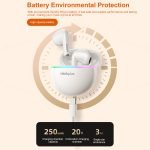 ThinkPlus Bluetooth 5.0 Touch Air Pods with HD Microphone. 250 mAh battery. HD stereo sound / Model XT97- White Color - Image 3