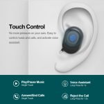 ThinkPlus Bluetooth 5.0 Touch Air Pods with HD Microphone. 250 mAh battery. HD stereo sound / Model XT91 - Black Color - Image 5