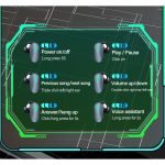 ThinkPlus Bluetooth 5.0 Touch Air Pods with HD Microphone. 250 mAh battery. HD stereo sound / Model XT82- Black Color - Image 11