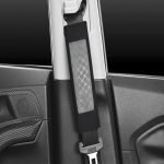 2 pieces of car seat belt cover made of velor, suitable for all cars / Model GTC300  - Grey * Black Color - Image 2