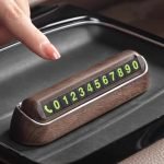 car parking number plate is attached to the car dashboard for easy and quick access - Model HT-902 / Wood Color - Image 2