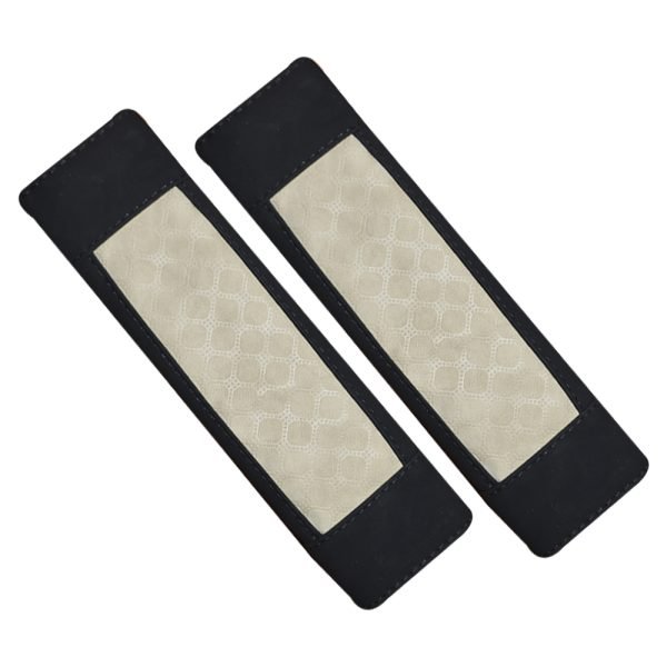 2 pieces of car seat belt cover made of velor, suitable for all cars / Model GTC300  - Beaje * Black Color
