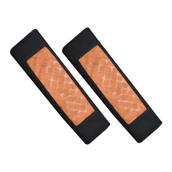 2 pieces of car seat belt cover made of velor, suitable for all cars / Model GTC300  - Brown * Black color