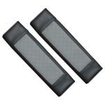 2 pieces of leather car seat belt cover, suitable for all cars / Model GTC200 - Grey * Black Color