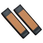 2 pieces of leather car seat belt cover, suitable for all cars / Model GTC200 - Brown * Black Color