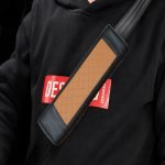 2 pieces of leather car seat belt cover, suitable for all cars / Model GTC200 - Brown * Black Color - Image 2