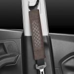 2 pieces of car seat belt cover made of velor, suitable for all cars / Model GTC300  - Brown Color - Image 2