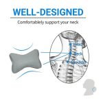 2 Pieces Head and Neck Rest Made of High Quality Leather - Model AM-06 / Grey Color - Image 2