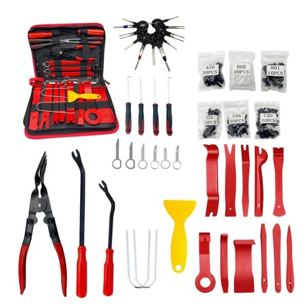 A set of tools for dismantling, repairing and installing the red dashboard / 145 Pieces