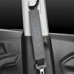2 pieces of car seat belt cover made of velor, suitable for all cars / Model GTC300  - Grey Color - Image 3