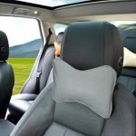 2 Pieces Head and Neck Rest Made of High Quality Leather - Model AM-06 / Grey Color - Image 5