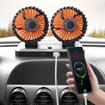⁦مروحة سيارة قابلة للتدوير 360 درجة تعمل من خلال ولاعة السيارة / موديل F20⁩ - الصورة ⁦3⁩