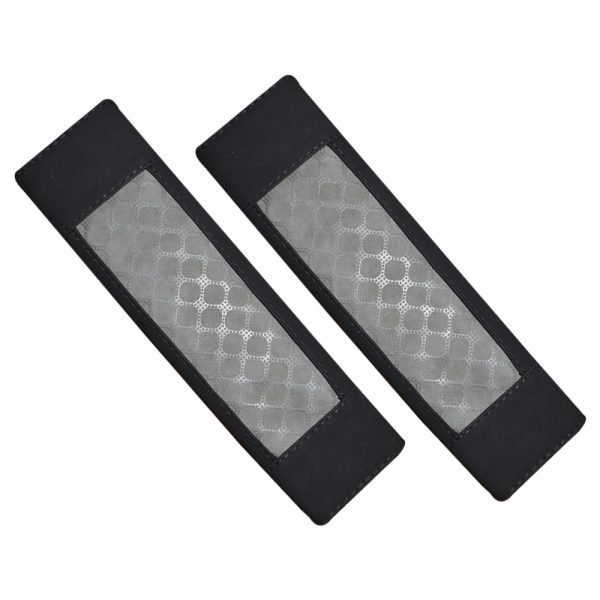 2 pieces of car seat belt cover made of velor, suitable for all cars / Model GTC300  - Grey * Black Color