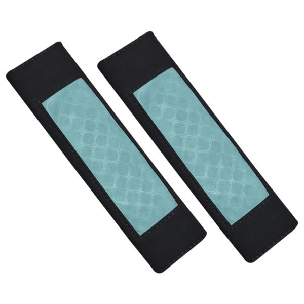 2 pieces of car seat belt cover made of velor, suitable for all cars / Model GTC300  - Turquoise * Black Color