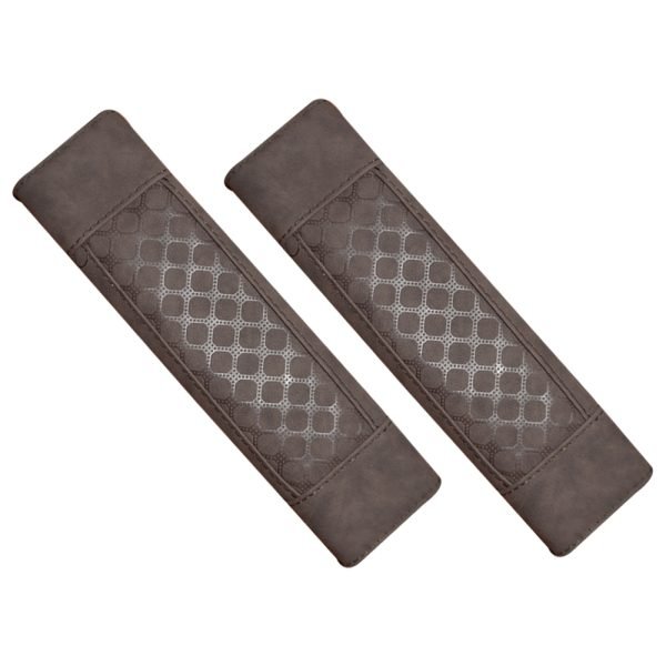 2 pieces of car seat belt cover made of velor, suitable for all cars / Model GTC300  - Brown Color