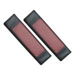 2 pieces of leather car seat belt cover, suitable for all cars / Model GTC200 - Dark Red * Black Color