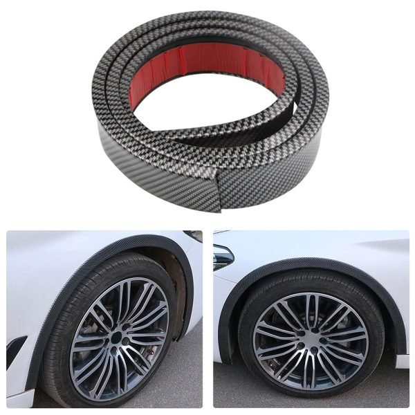Adhesive accessory to decorate car edges - 1.5 Meters long / LLK model - Carbon color