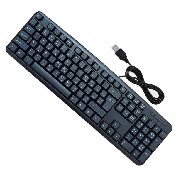 Wired keyboard with USB port, Arabic-English, convenient and comfortable for the eyes / Model K3