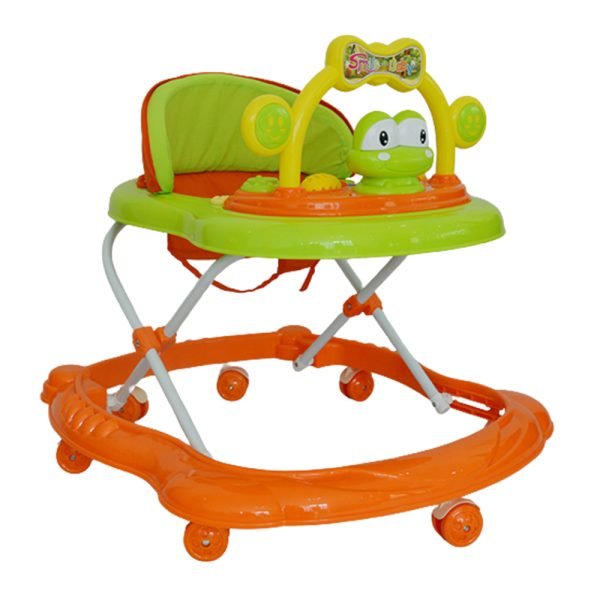 High-quality baby walker for learning walking / Model BBA80 - Light Green * Orange Color