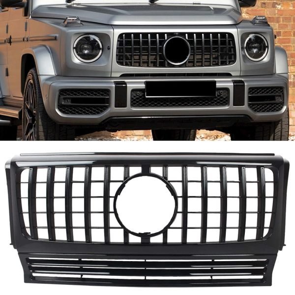شبكة سيارة امامية متوافقة مع سيارات مرسيدس G Class G500 W46 موديل 1990-2018 GT / لون اسود
