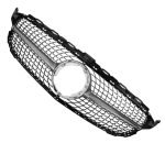 Car front grille compatible with Mercedes CW205 Model 2019-2021 Without Camera Hole / Diamond Chrome Color - Image 2