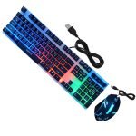 Wired gaming keyboard and mouse with a USB port, Arabic and English, giving different lighting, convenient and comfortable for the eyes / Model F92