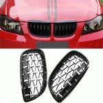 2 قطعة من الشبكة الامامية لسيارة BMW E90 05-08 / لون اسود لامع