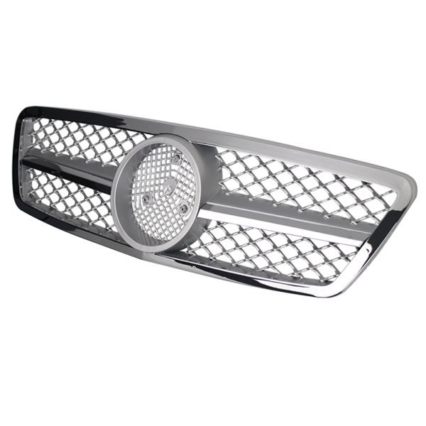 Car front grille compatible with Mercedes CW203 From Model 2002 to 2006  / Chrome With Black Color