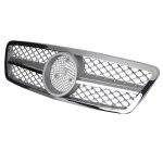 Car front grille compatible with Mercedes CW203 From Model 2002 to 2006  / Chrome With Black Color