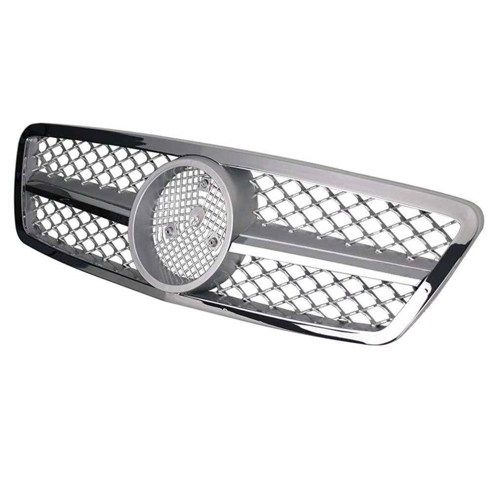 qe47584ry5rtyrtyrt Car front grille compatible with Mercedes CW203 From Model 2002 to 2006 / Chrome With Black Color - Image 1