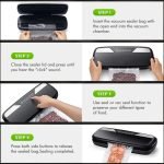 Vacuum Food Sealer and emptying air inside bags to preserve food and meat / model QH-0301 - Image 4