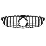 Car front grille compatible with Mercedes CW205 Model 2019 - 2021 GT Without Camera Hole / Chrome  Color - Image 4