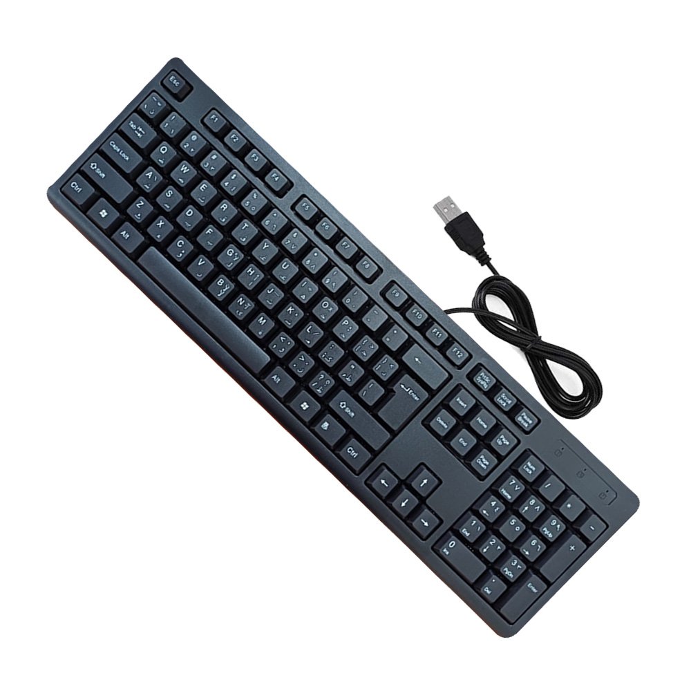 sa5d65v6ds54g6f4g56fd Wired keyboard with USB port, Arabic-English, convenient and comfortable for the eyes / Model A7 - Image 1