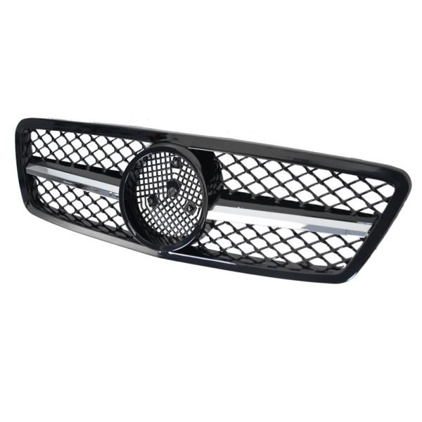 Car front grille compatible with Mercedes CW203 From Model 2002 to 2006  / Black With Chrome Color