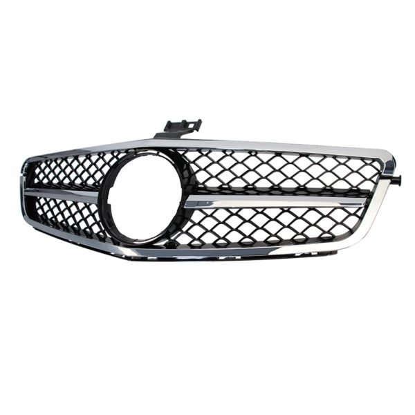 Car front grille compatible with Mercedes CW204 From Model 2008 to 2014  / AMG Chrome Color