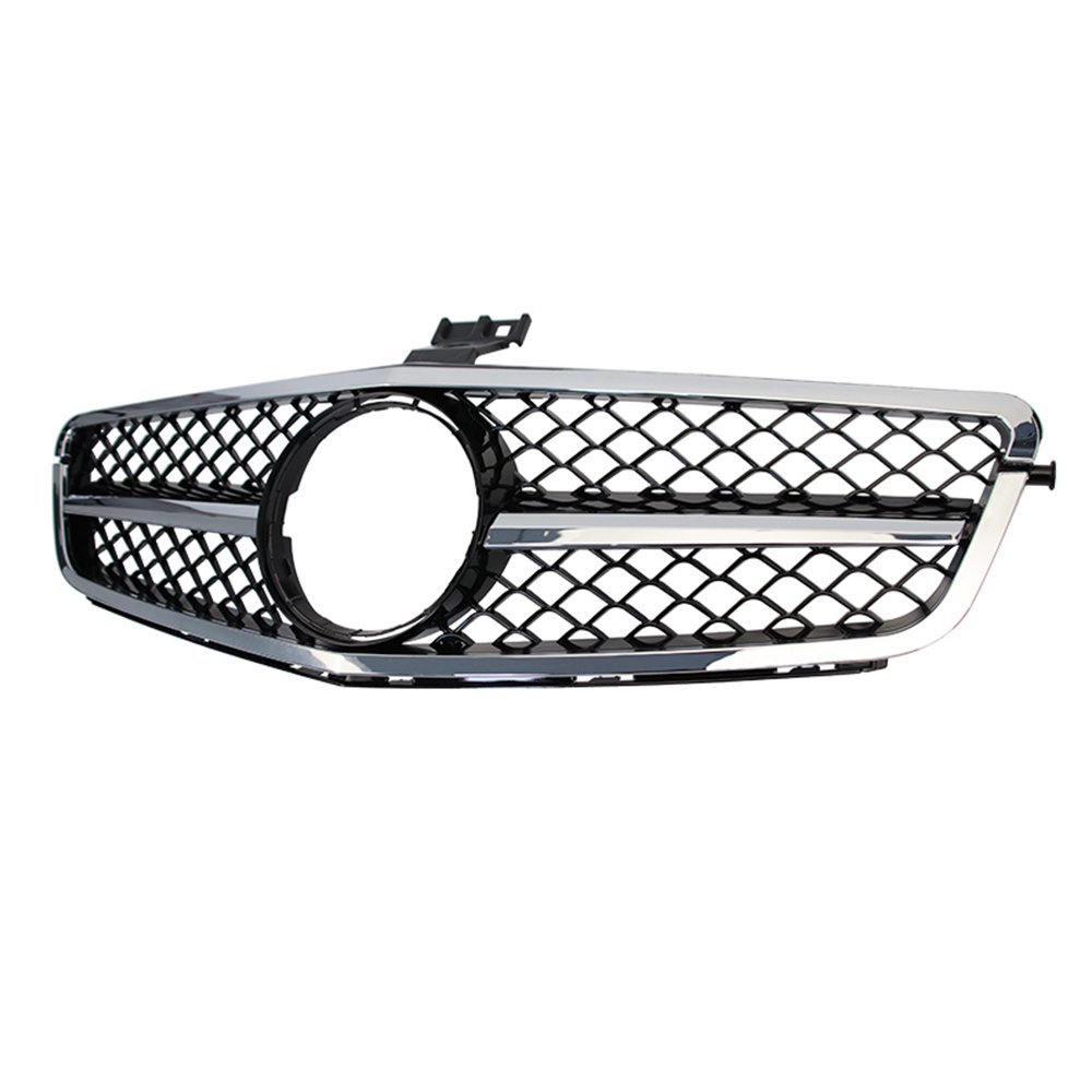 wqd4wq564dw56q4d56wq Car front grille compatible with Mercedes CW204 From Model 2008 to 2014 / AMG Chrome Color - Image 1