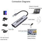 4K Laptop Convert from USB to HDMI output - microphone - headphone / equipped with HDMI input  Model KJB5 - Image 4