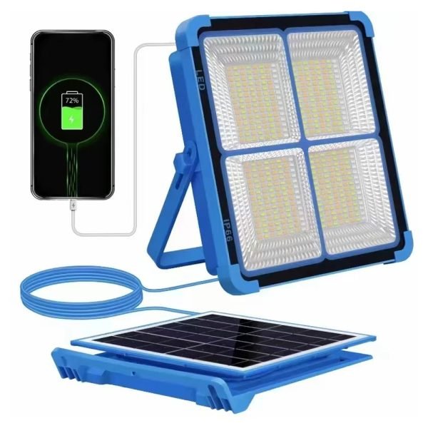 Rechargeable emergency flashlight - charged via USB or the sun 100 Watt / Model BL-911