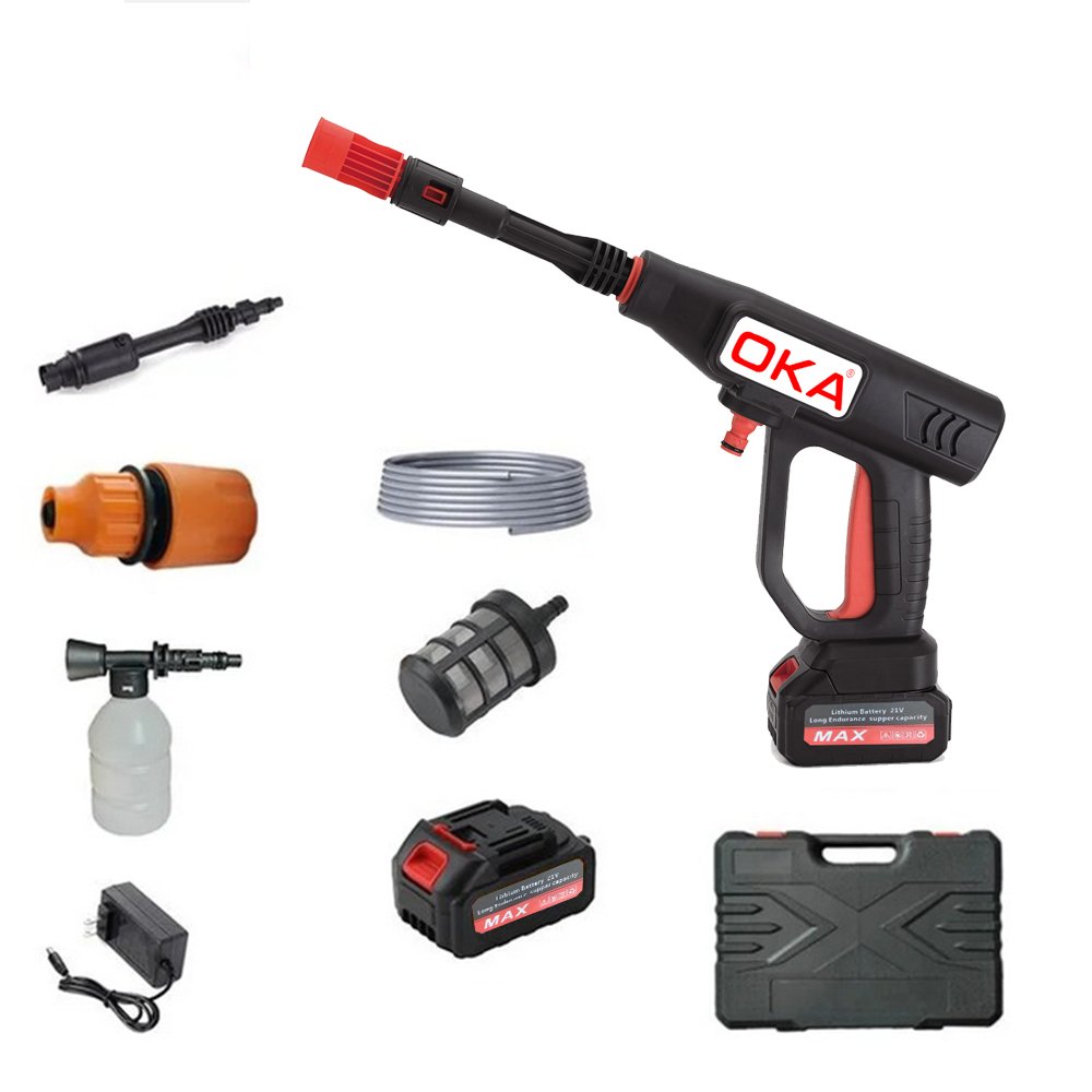 wdq45d64qw56d4wq564d5qw Rechargeable water pressure gun for washing cars, bicycles and windows 21V - 280 Watt - 12A - 15 Bar / Model TTG30 - Image 1