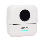 OKA Portable mini printer wireless  for children, graphics and photo printer - small thermal label printer - works through the application / Model BVV10 - White Color